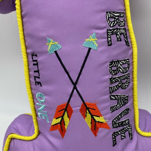 Waverly Wild Life Purple Arrow Embroidery Be Brave little one decorate pillow - Picture 2 of 4